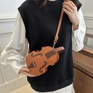 Chic Violin-Shaped Crossbody Bag